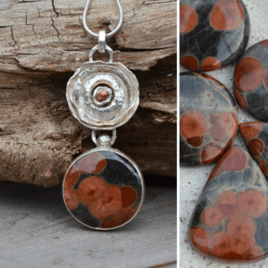 Exclusieve hanger van zilver met Peanut Obsidiaan